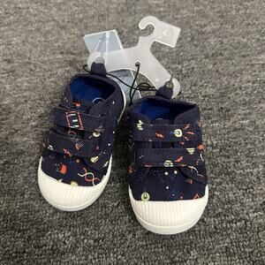 Cat & Jack Kids Strap Fastening Tennis Shoes Chemistry Designs Size 4